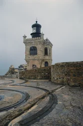 View of battlements and lighthouse